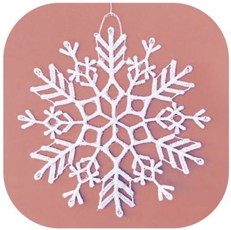 Háčkovaná vločka 16 cm