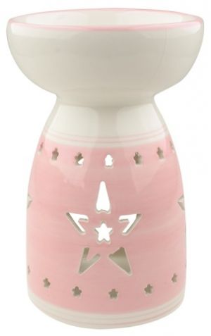 Aromalampa keramická růžová s hvězdou 16 cm