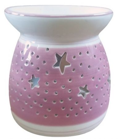 Aromalampa keramická s hvězdami 11 cm, růžová