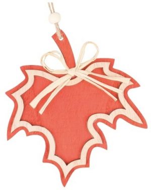 Dřevěný list na zavěšení javor red 12 cm