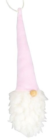 Skřítek na zavěšení s růžovou čepicí 18 cm