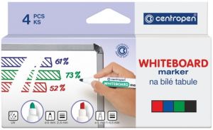 CENTROPEN Značkovač 8569 stíratelný 4ks