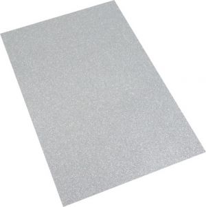 Pěnová guma A4 glitr stříbrná EG-015