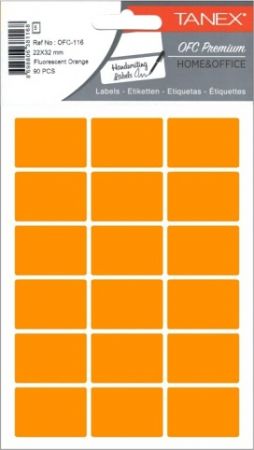 Etikety v sáčku neon 22 x 32 oranžové 90ks OCF-116