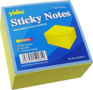 Notes Y neon 75 x 75 žlutá 400l