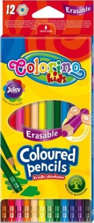 Pastelky Colorino gumovací 12ks