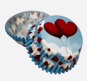 Formičky na muffiny a cupcakes 50ks s motivem srdcí