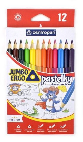 CENTROPEN Pastelky trojhranné JUMBO 12 kusů 9522/12