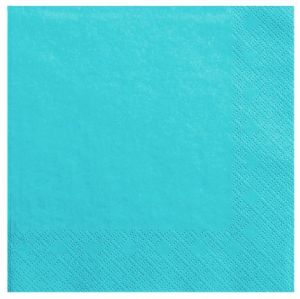 Ubrousky Maki 33x33cm 3-vrstvý tyrkysový jednobarevný