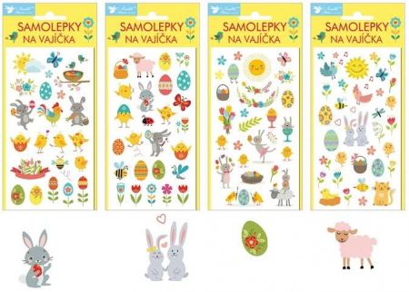 Samolepky na vajíčka gelové 19 x 9 cm, Veselé Velikonoce