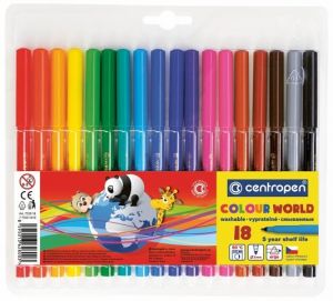 Vypratelné popisovače (fixy) 18 ks, CENTROPEN