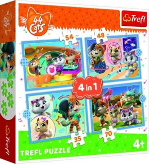 Puzzle Rainbow 44 dílků kočky 4v1