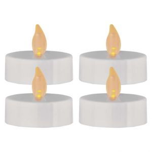 Svíčky LED svítící jantarové, 5,8 cm, 4 ks bílé