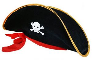 Klobouk kapitán pirát se stuhou, dospělý (karnevalový-pirátský-doplněk)