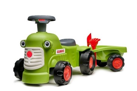 Odstrkovadlo – traktor Claas světle zelený s valníkem