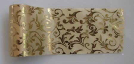 Organza 12cm x5M satin brokát glitrovaná zlatá