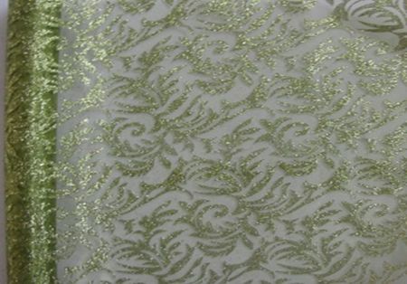 Organza 36cm x 4,5m glitrovaná olivová