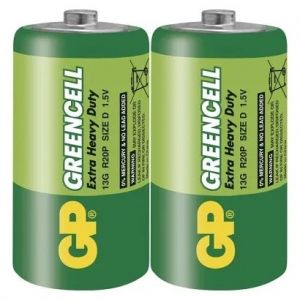 GP Zinková baterie GP Greencell D (R20)-2kusy
