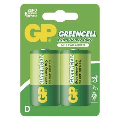 GP Zinková baterie GP Greencell D (R20) - 2kusy