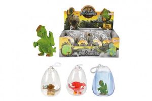 Dinosaurus/Drak rostoucí barevný s přívěskem v plastovém vejci mix druhů