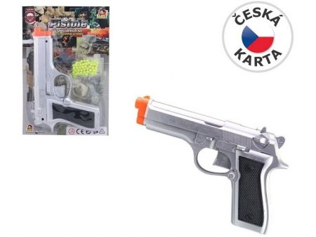 Pistole na kuličky na kartě na pružinu 21 cm