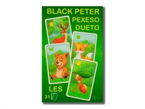 Černý Petr/Pexeso/Dueto les 3v1 7x10,5x1,5cm 31ks v krabičce