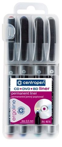 Popisovače 4616, CD liner, 0,6 mm, sada 4 ks