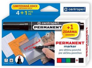 Značkovač 8566 Centropen, lihový, sada 4 ks