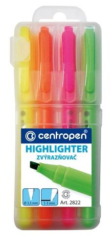 Zvýrazňovač 2822 Centropen, sada 4 ks