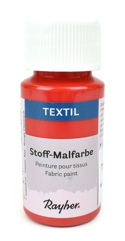 Barva na textil Rayher nezažehlovací, červená, 50 ml