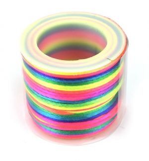 Saténová šňůra duhová 1mm, 30m