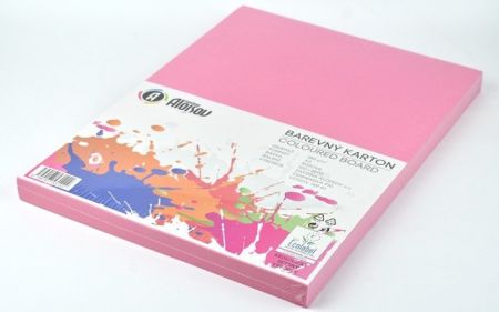 Barevný karton A3/ 100 ks, 180g, růžový