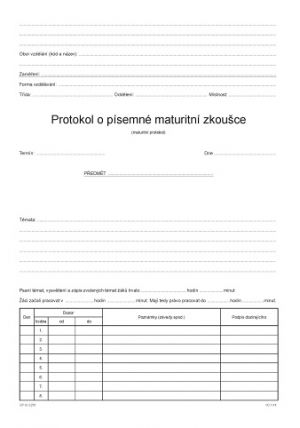 Protokol o písemné maturitní zkoušce