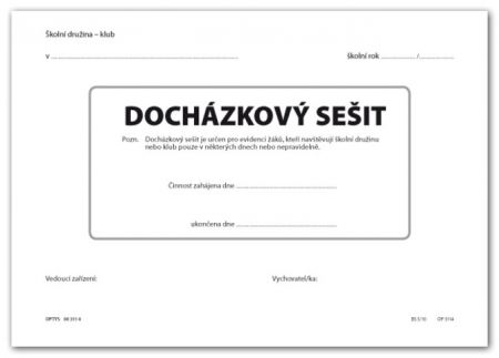 Docházkový sešit pro žáky, A5, 128 str.