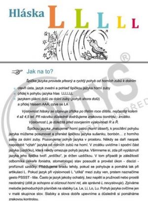 Logoped. cvičebnice hlásek L, dvojlist A4