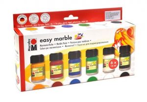 Mramorovací barvy, 15 ml, sada 6 ks