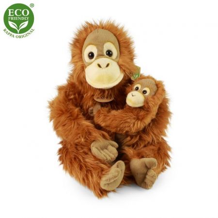 Plyšový orangutan s mládětem 28 cm ECO-FRIENDLY