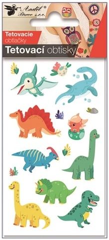 Tetovací obtisky 10,5 x 6 cm - dinosauři