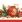 Ubrousky DAISY L (20ks) Red Decorative Bauble