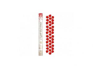 Konfety vystřelovací 60cm plátky růží červené