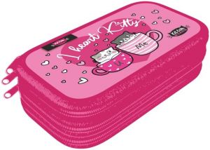 Penál 3 patra prázdný Kittok Heart Kitty 24