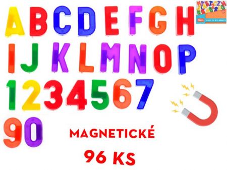 Magnety písmena a číslice 96ks v krabičce