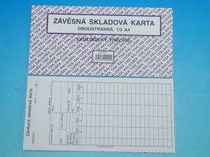 Karta skladová - závěsná, malá oboustr., 10l v bloku /ET470/