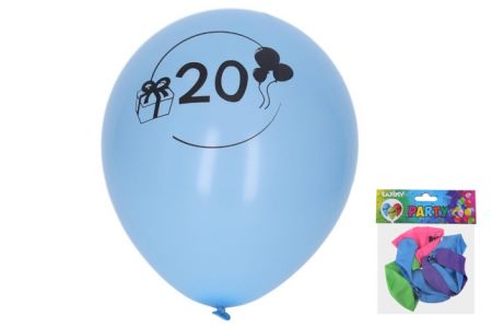 Balónek nafukovací 30 cm - číslo "20", 5ks (W025461)