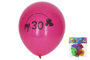 Balónek nafukovací 30 cm - číslo "30" , 5ks (W025462)