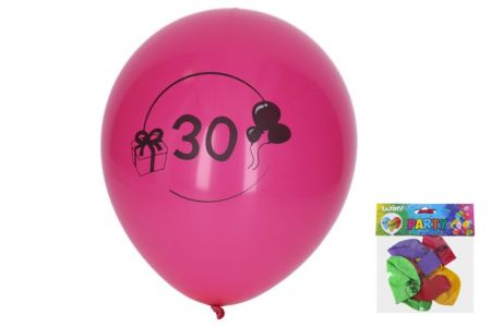 Balónek nafukovací 30 cm - číslo "30" , 5ks (W025462)
