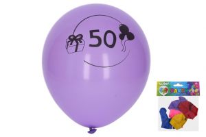 Balónek nafukovací 30 cm - číslo "50", 5ks (W025464)