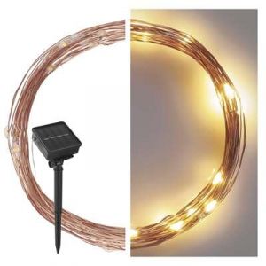 Solární osvětlení řetěz 12 m - 120 LED teplá bílá