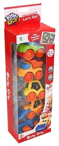 Kiddy Go! Autíčka sada 5ks s podložkou Město