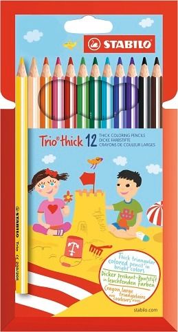 STABILO Trojhranné pastelky - Trio silná - 12 ks sada - 12 různých barev